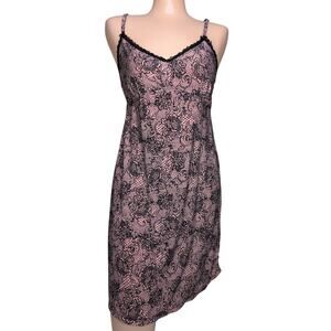 Y2K Babydoll Slip Dress Large Pink Floral Coquette Whimsigoth Fairy Lingerie